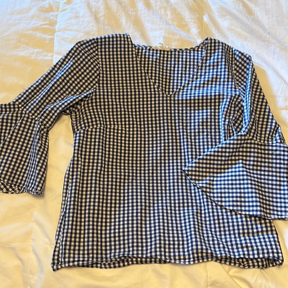 Small like new gingham blue and white shirt